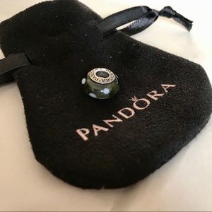 Pandora Black Polka Dot Murano Glass Bead Charm